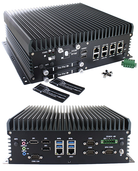FleetPC-11-T1000 Car-PC (Intel Core i7-10700TE, NVIDIA Quadro T1000 GPU, 9-48V Automotive Netzteil, 10x LAN, 3x dP, 2x HDMI) [<b>LFTERLOS</b>]